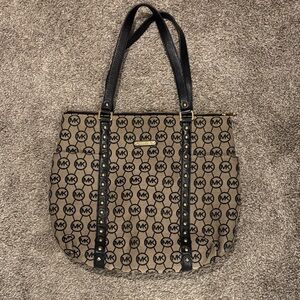 Michael Kors Black and Brown Logo Tote